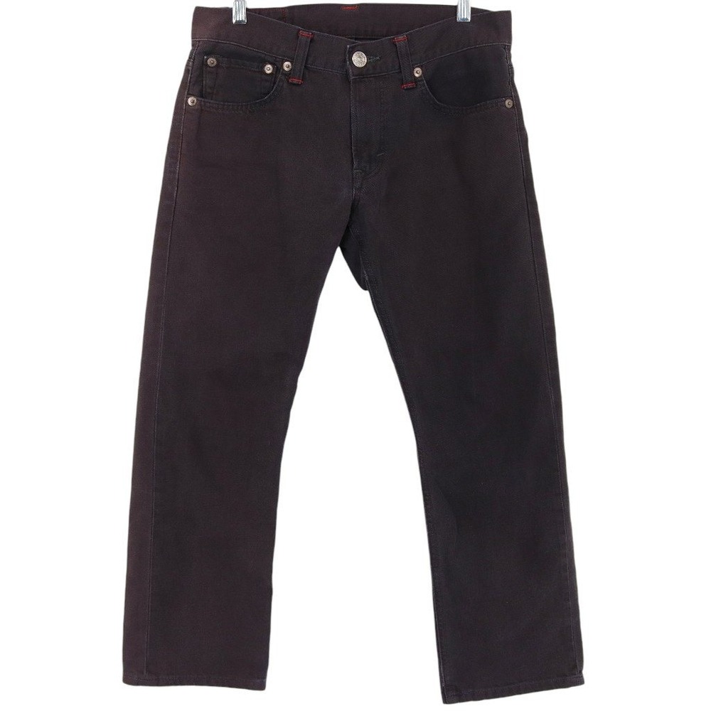 EDWIN 502 Jeans 31x32 Black Red Stitch Straight Slim Straight Denim Y2K Japan